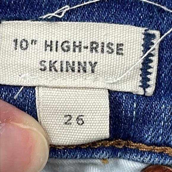 Madewell 10” High Rise Skinny Jeans Button Fly Distressed Raw Hem Hanna Sz 26 - Picture 12 of 14